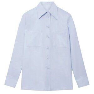 STELLA MCCARTNEY SHIRT WOMEN'S MED  (  pointed-collar flannel shirt  )